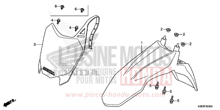 AILE AVANT de CRF125F "Petites Roues" EXTREME RED (R292) 2014